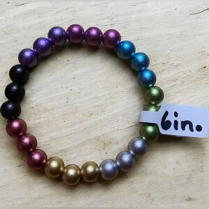 Matte Metallic Multicolor Beaded Bracelet